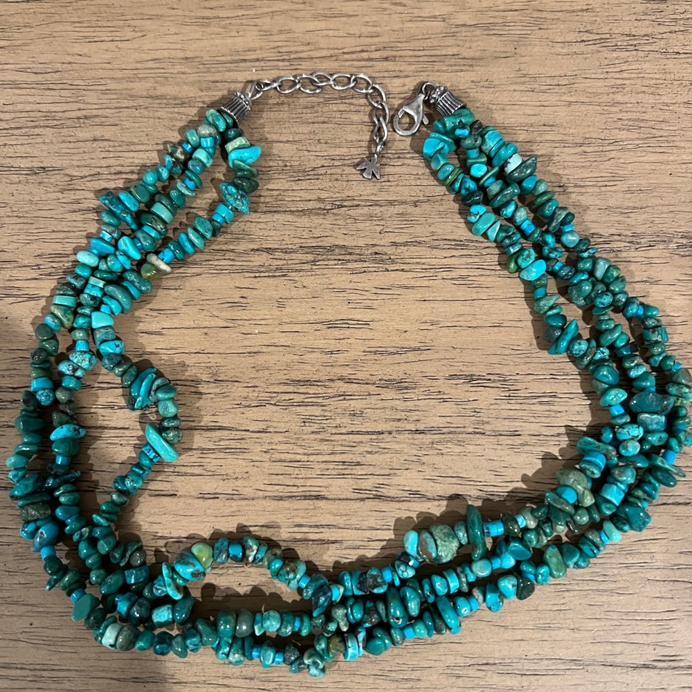 Rare necklace 3 strand Turquoise necklace. 18 inches. Beautiful piece of jewelry